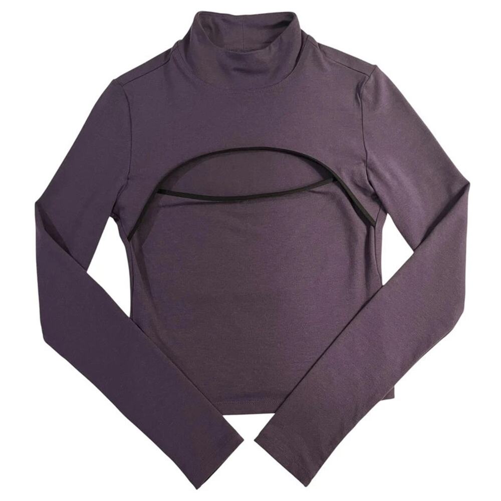 Victoria’s Secret Cotton Cut Out Neckline Long Sleeve Cropped Top